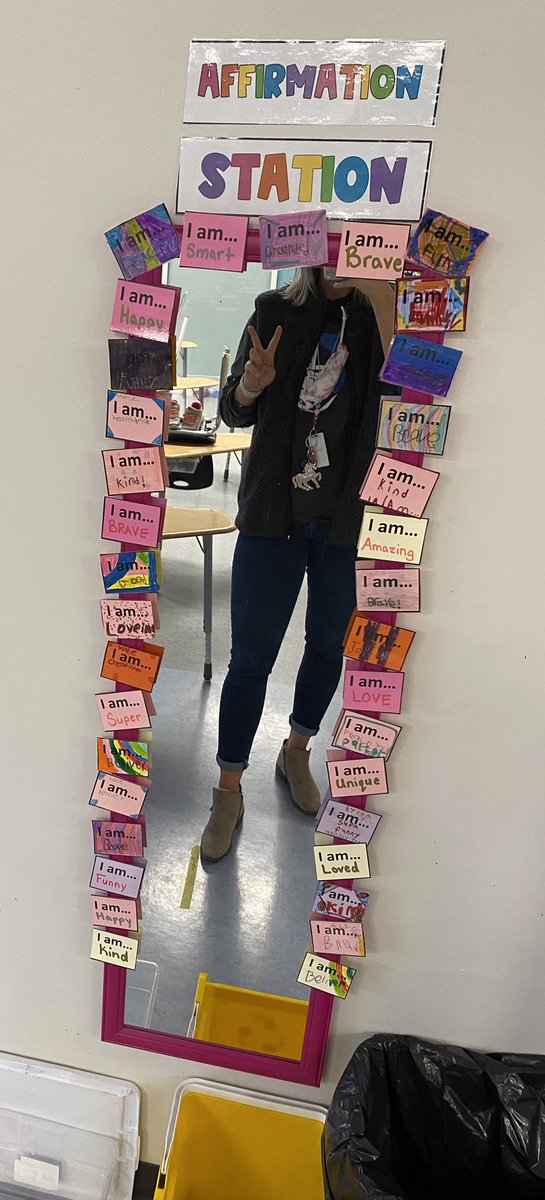Students worked together to create our “Affirmation Station” 💖 It made me emotional in all the ways watching students look at themselves and speak a positive affirmation out loud! If you need some positive self-talk come check out our #affirmationstation <a href="/Heloise_Lorimer/">Heloise Lorimer School</a> #rvsed