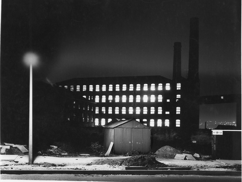 Barkerend mills at night 1978 Bradford