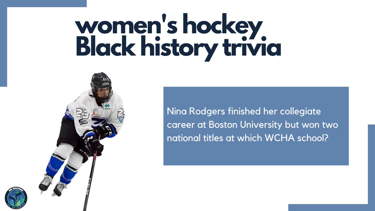 The Ice Garden On Twitter Who S Ready For Some Women S Hockey Black History Trivia Questions For The Rest Of The Month We Ll Have 4 Trivia Questions A Day We Ll Share The Answers