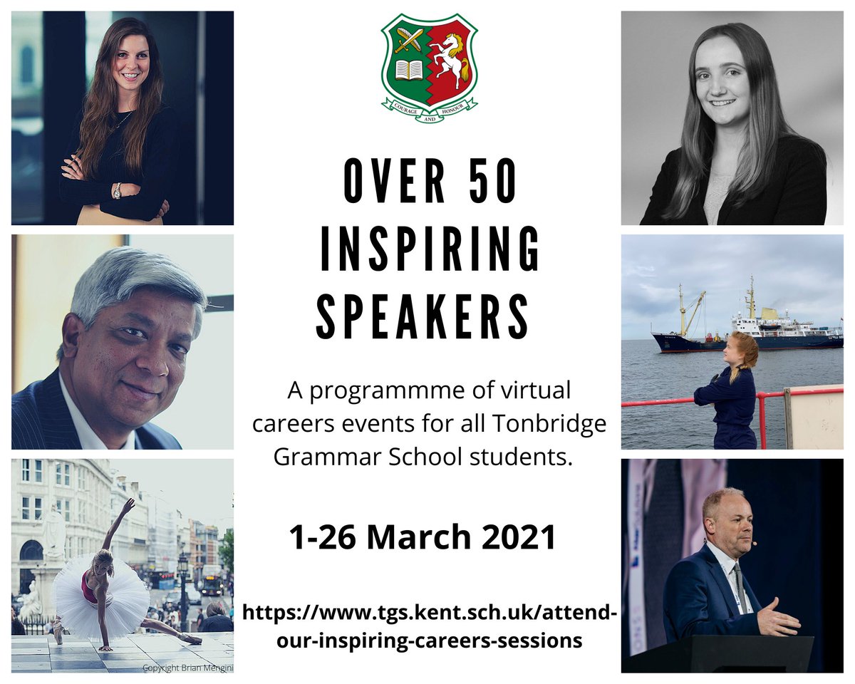 We're delighted to introduce our Inspiring Careers Programme, bringing students and parents over 50 inspirational speakers.

To see a full list of speakers and book sessions (which start on 1 March), please visit: tgs.kent.sch.uk/attend-our-ins…