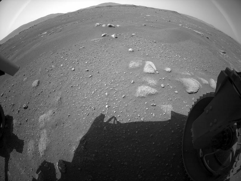 MASA_06R's tweet photo. この画像を加工したものでしょうかね?
Mars Perseverance Sol 1: Rear Right Hazard Avoidance Camera (Hazcam) https://t.co/oCkrCvv5Ht
魚眼レンズの画像なので、球面に投影するとあたかもカメラの位置から見まわすような映像が作れる
#Perseveranse #パーサヴィアランス #Mars2020 https://t.co/fmoCKWbdPm