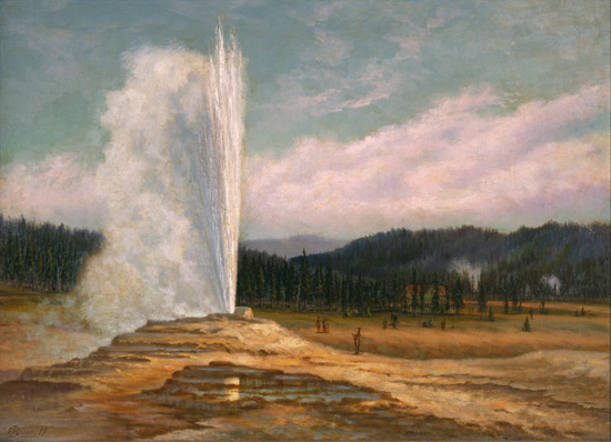 YellowstoneNPS's tweet photo. Yellowstone has inspired many works of art over the years. Has the park inspired your own art?

Painting: Old Faithful by Grafton Tyler Brown, 1887, oil on canvas. Brown is considered the first professional African American artist to work on the west coast.
#BlackHistoryMonth https://t.co/RHpBYdEGdD