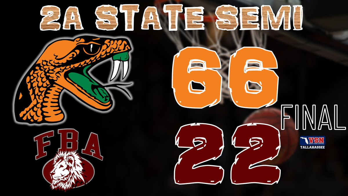 Final Four Basketball Update
(Girls | Class 2A) 

FINAL! 

Rattlers will play for their SEVENTH State CHAMPIONSHIP on FRIDAY (2/27)! Will face either City of Life Christian (Kissimmee) ...OR... Miami Christian (they will both play shortly at noon)!

#BigBendBasketball #FHSAA