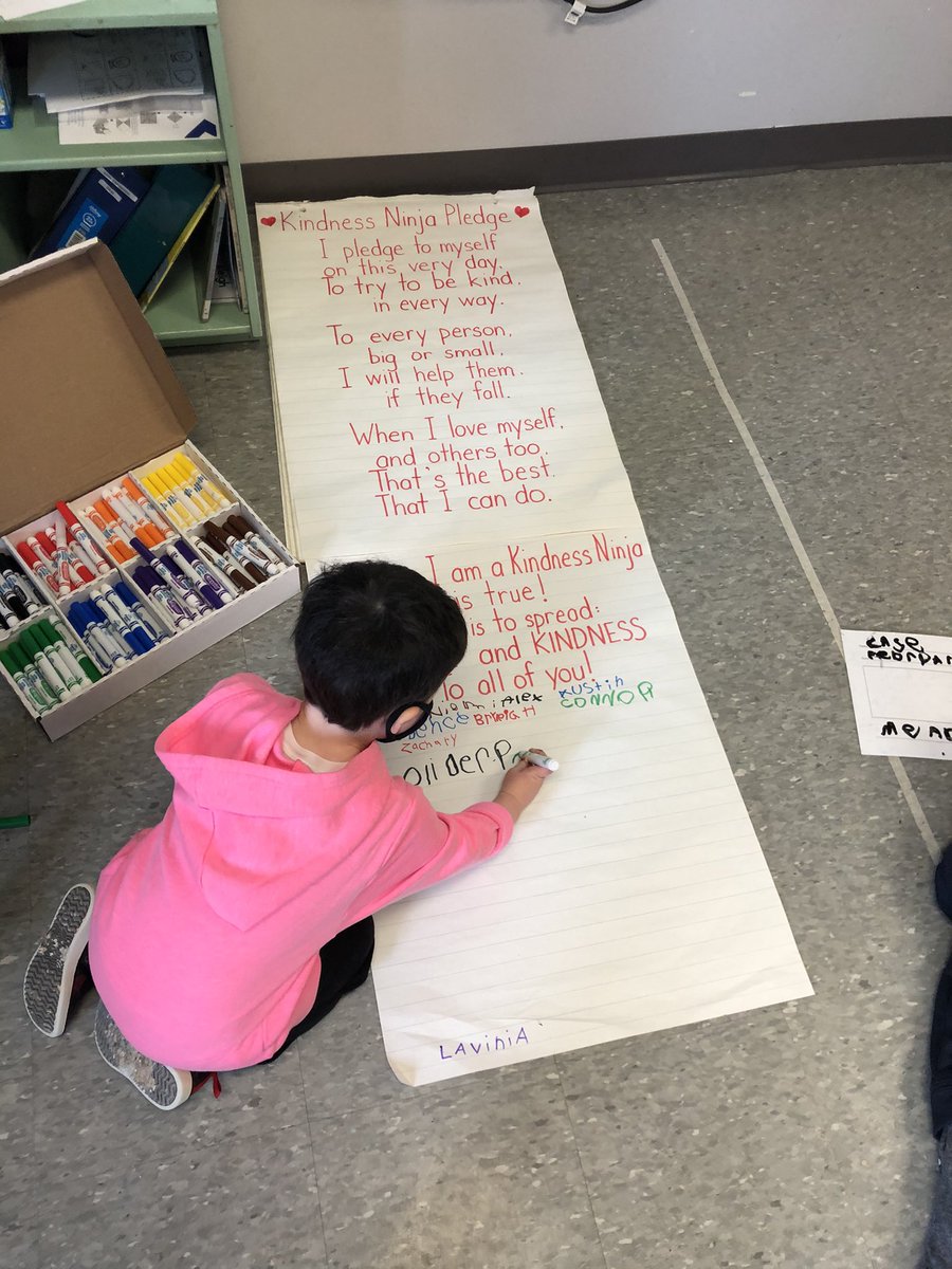 Today we made a promise .... <a href="/LeslieFrostPS/">Leslie Frost P.S.</a> #PinkShirtDay #KindnessMatters #kinder