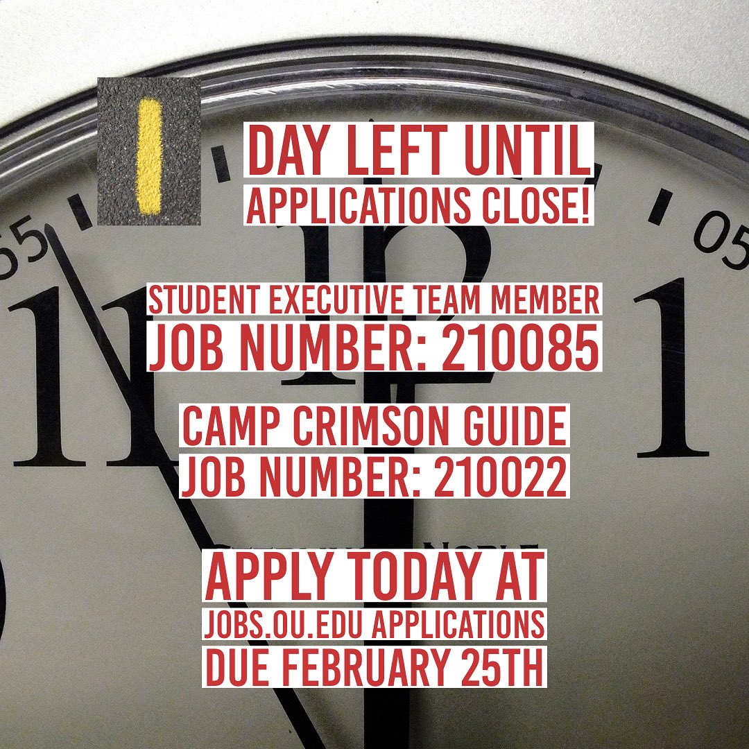 Come and join our Executive and Camp Crimson team! #campcrimson #universityofoklahoma #oklahoma