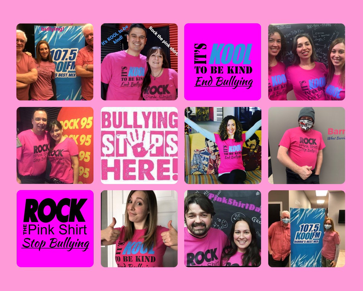KoolFMBarrie's tweet photo. Here at Central Ontario Broadcasting we think its KOOL to be kind and love to ROCK our pink shirts on Pink Shirt Day! Let's continue to educate and work together to end bullying for everyone!! #PinkShirtDay #KoolToBeKind #EndBullying https://t.co/BXsXJ5S3Hn