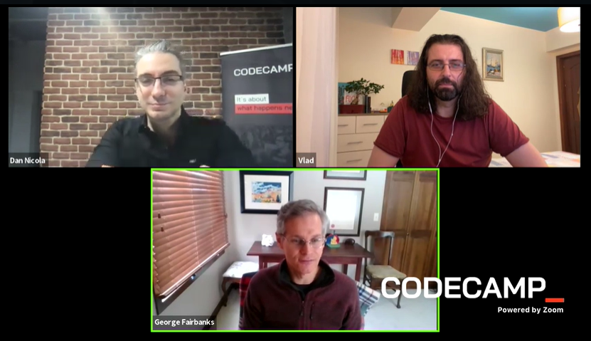 Codecampro's tweet image. @GHFairbanks just started his session on Architecture, 3 ways at Codecamp_The One with Architecture. 
Join us online and find out which are the 3 ways, besides shared experiences, architecture can be described. 
codecamp.ro/architecture-c…. #codecampro