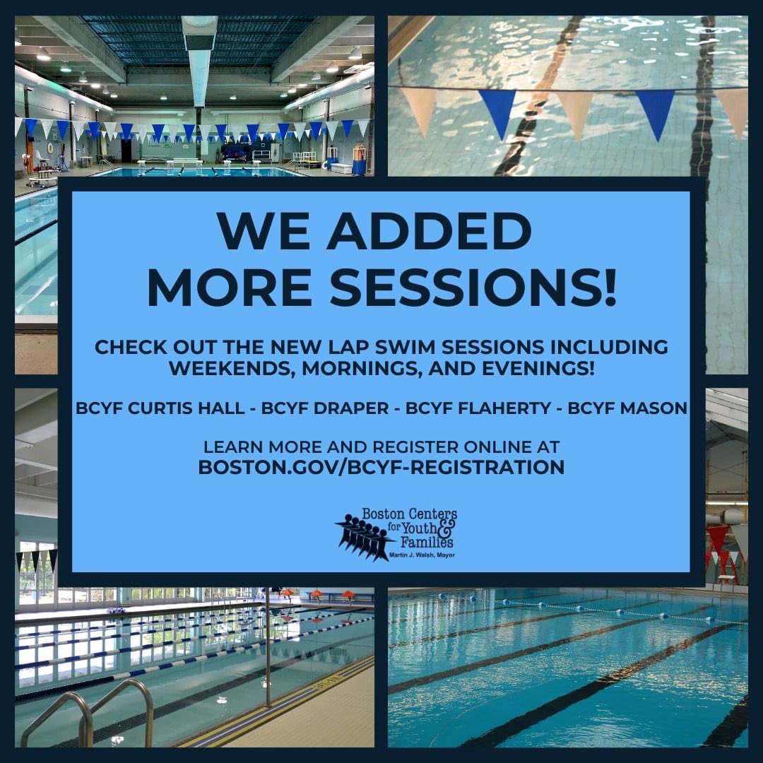 FoundationBCYF's tweet photo. @BCYFcenters open pools are now available seven days a week for lap swim! Book a session at https://t.co/ZJFNLOOIbi. #WeAreBCYF https://t.co/3Bb0GyG6zh