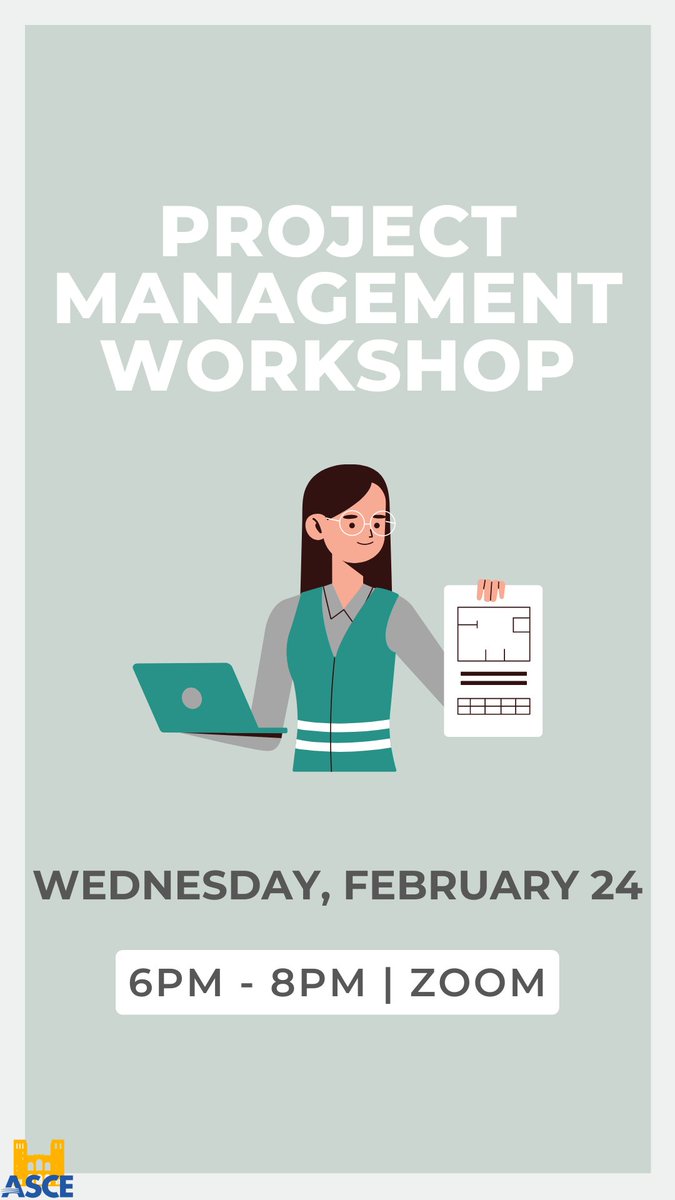 ASCE_BRUINS's tweet photo. TODAY:

Project Management Workshop | 6PM - 8PM | Zoom

https://t.co/iDjCffXPtH https://t.co/pJGzq3d9GV
