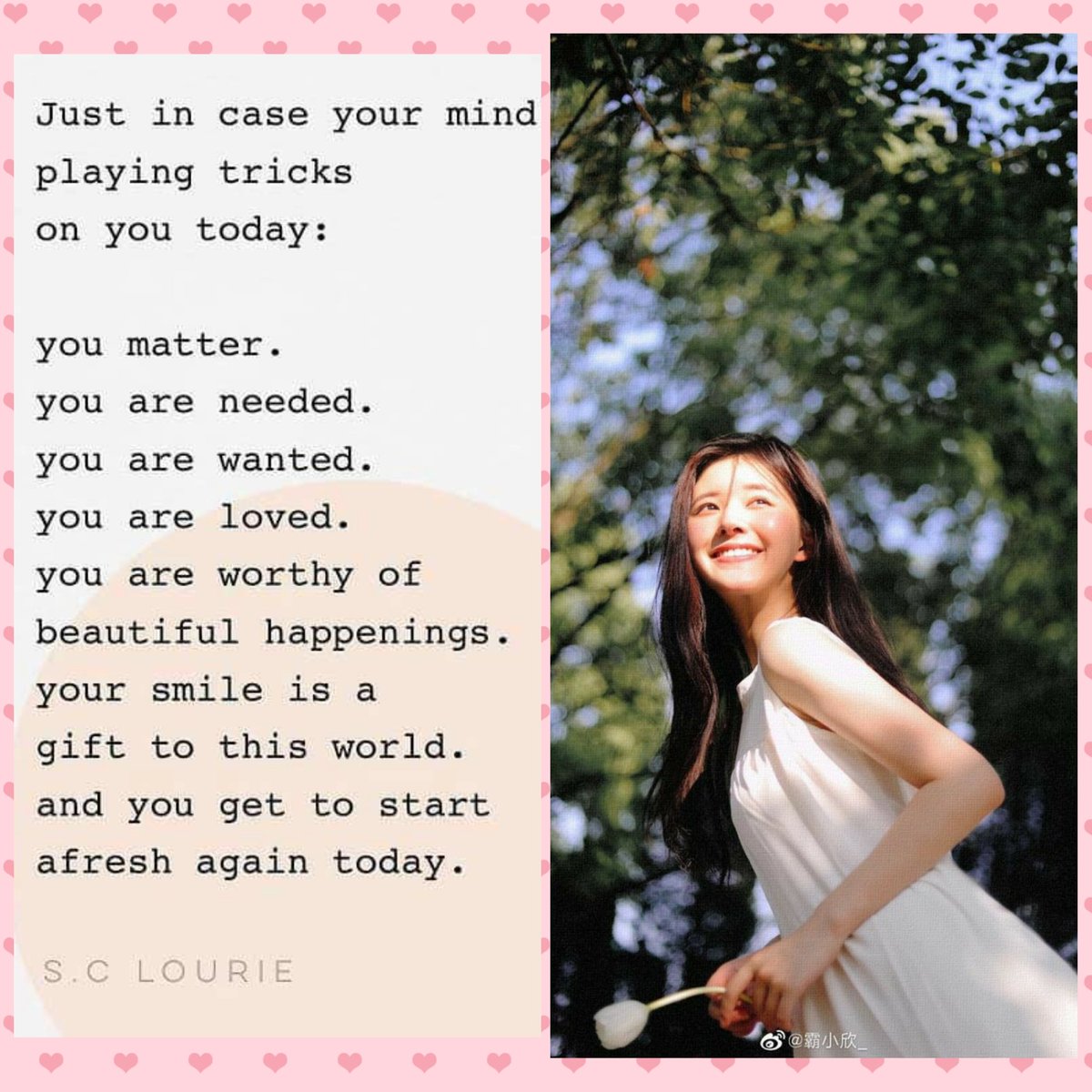 fmablossom's tweet photo. [ #FmablossomActivity : Reminder 💕 ]
💗💞

#mentalhealth  #selfcare  #selflove #love https://t.co/yKCmDscO6n