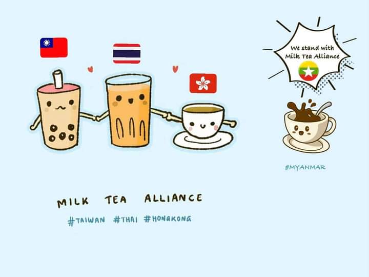 Yes. It's time to rise up. We all, Taiwan, Thailand, Hongkong and Myanmar can unite and fight together against the dictatorships to get freedom of speech and human rights.
#WhatsHappeningInMyanmar
#milkteaallience
#Feb24Coup https://t.co/nmpQwfkwRQ https://t.co/lWxj5rHCLy
