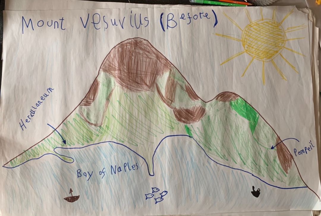 MBP_Humanities's tweet photo. Absolutely beautiful depictions of what Mt. Vesuvius may have looked like before the great eruption of 79AD from year 4 today. Look at the details! ⛰️🌋🇮🇹 @Habsmonmouth @MonBoysPrep #Pompeii #Year4 #RemoteLearning #Vesuvius https://t.co/aeA3wrct5p