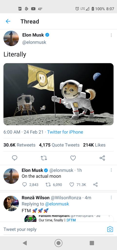 WilsonRonza's tweet photo. @FantomFDN @AlamedaResearch Imma keep on @elonmusk  head about Fantom https://t.co/yIMmqWJe00