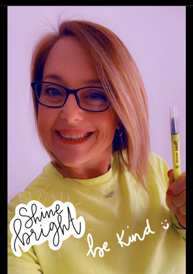 #kindly complementing @MrsDeweyGHS shining bright in pink with my bright yellow highlighter! #bekind #GCPSKindness2021 #KINDGoochland