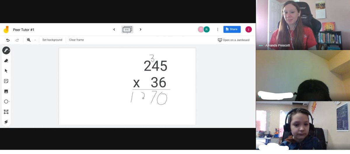 Peer tutoring during a pandemic with Mrs. Gibson's math class! I got to see my former students teaching my current ones and I was so impressed and proud of them! Thanks for the help Mrs. Prescott! <a href="/GibsonFifth/">Erica Gibson</a> <a href="/PrescottOMES/">Amanda Prescott</a> <a href="/OMESConway/">Scott Conway</a>