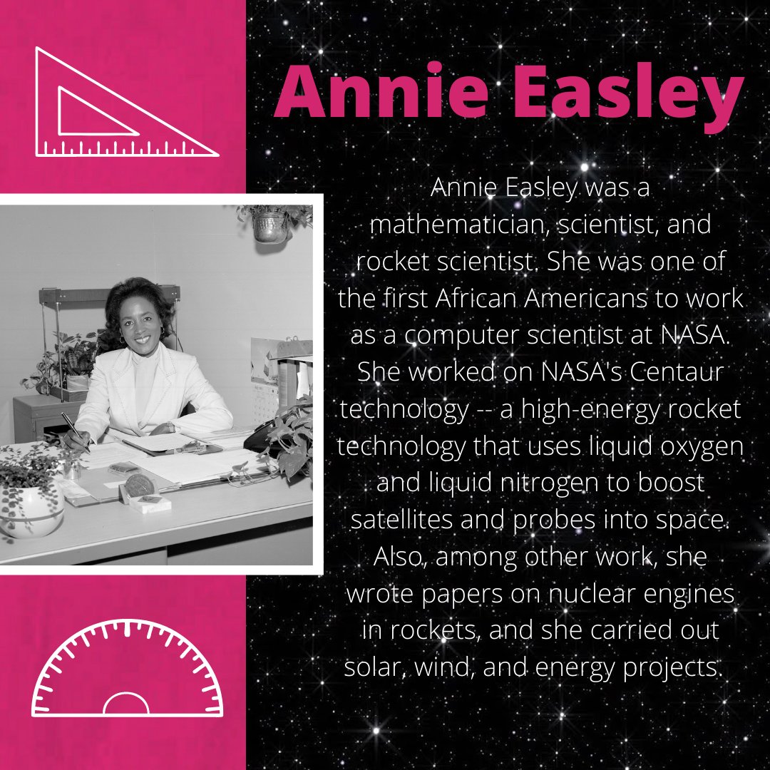 blairmathrocks's tweet photo. Born in 1933, Annie Easley was a barrier-breaking, inspirational mathematician and rocket scientist who overcame lifelong racial discrimination to make huge advances in space exploration over her 34-year career at NASA https://t.co/4X6XWsKJ9T