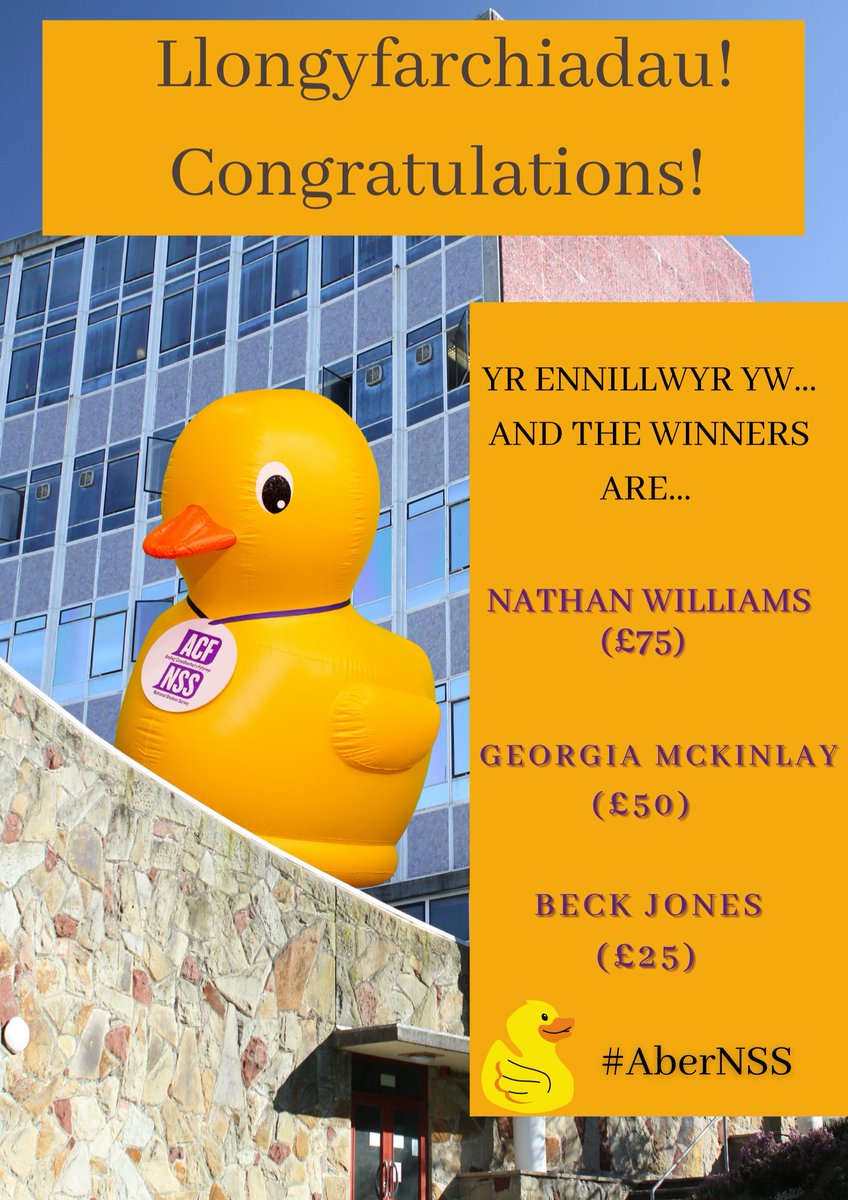 🦆 Llongyfarchiadau/Congratulations! 🦆
#AberNSS