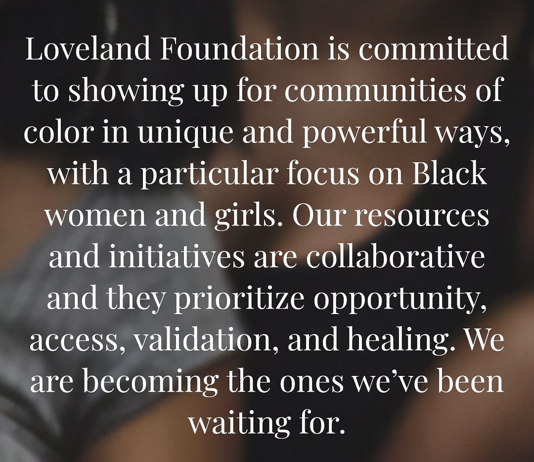 This week's donation is Loveland Foundation!

Click the link in our bio to go to their official website and stay tuned for this Friday's episode as we talk in depth about them!

#therapy #donation #lovelandfoundation