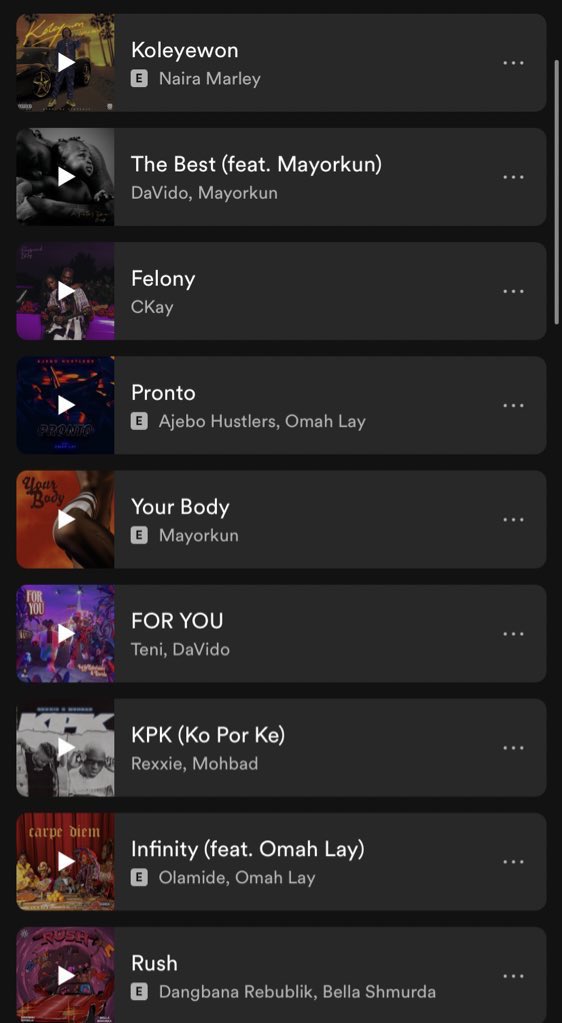 SpotifyNaija's tweet photo. .@fineboybella and Bella Shmurda's “Rush” has been added to 'Hot Hits Naija' at #9 
#SpotifyInNigeria https://t.co/bG0Ats0FZW