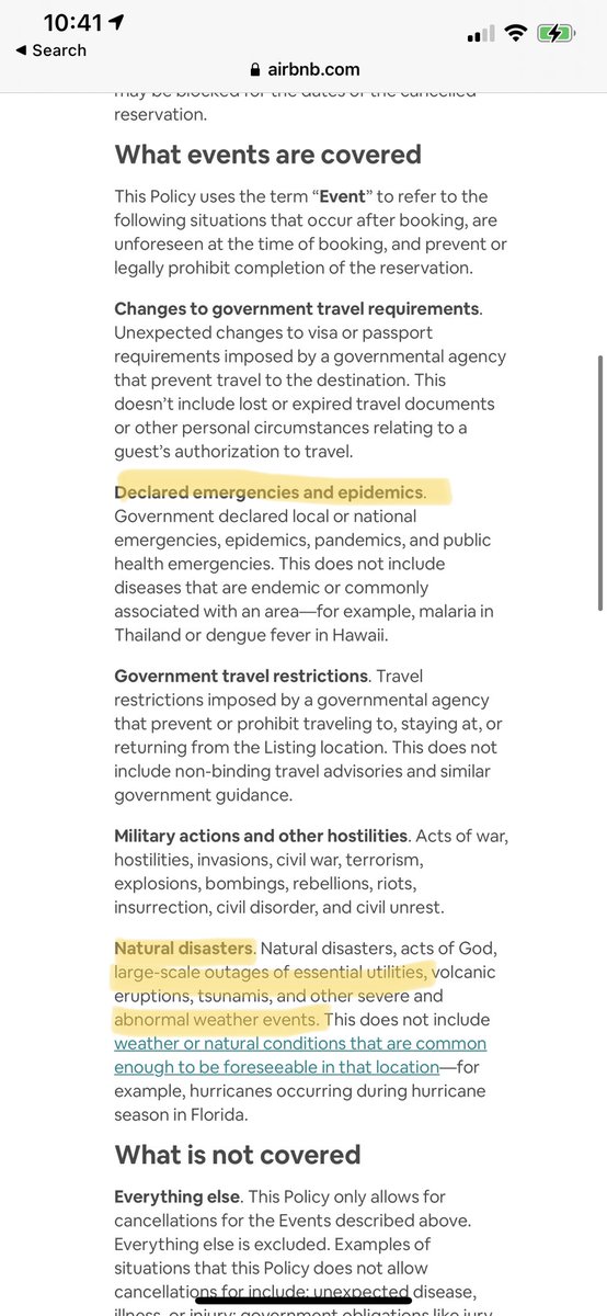 VeeAlina's tweet photo. @Airbnb @AirbnbHelp @AirbnbPolicy refusing to refund reservations under their extenuating circumstances despite Texas Natural Disaster declared by @POTUS and @GregAbbott_TX This is illegal. Plz report! @CNN @FOX26Houston @fox7austin #scam #winterstorm2021 #TexasFreeze #Airbnb https://t.co/l6GhVWAl7I