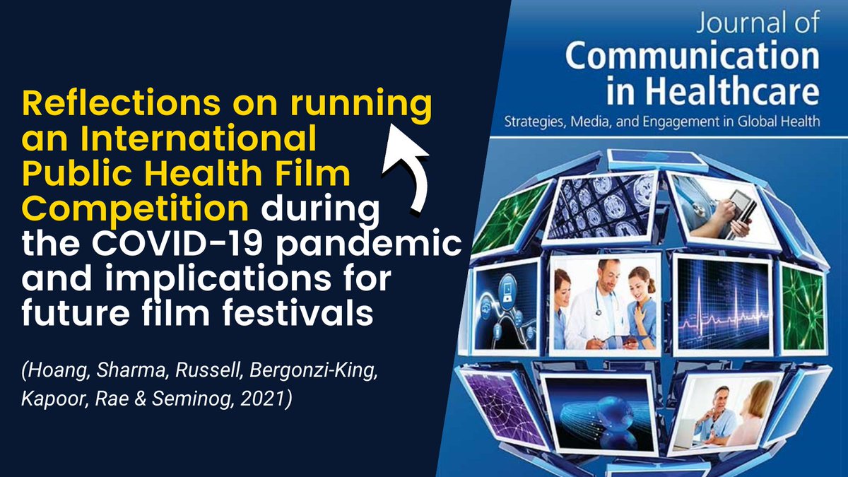 New article <a href="/JCIHonline/">Journal of Communication in Healthcare (JCIH)</a>: Reflections on running an International Public Health Film Competition during the COVID-19 pandemic and implications for future film festivals

Read the full article: tandfonline.com/doi/full/10.10…

#publichealth #pandemics #communication #film