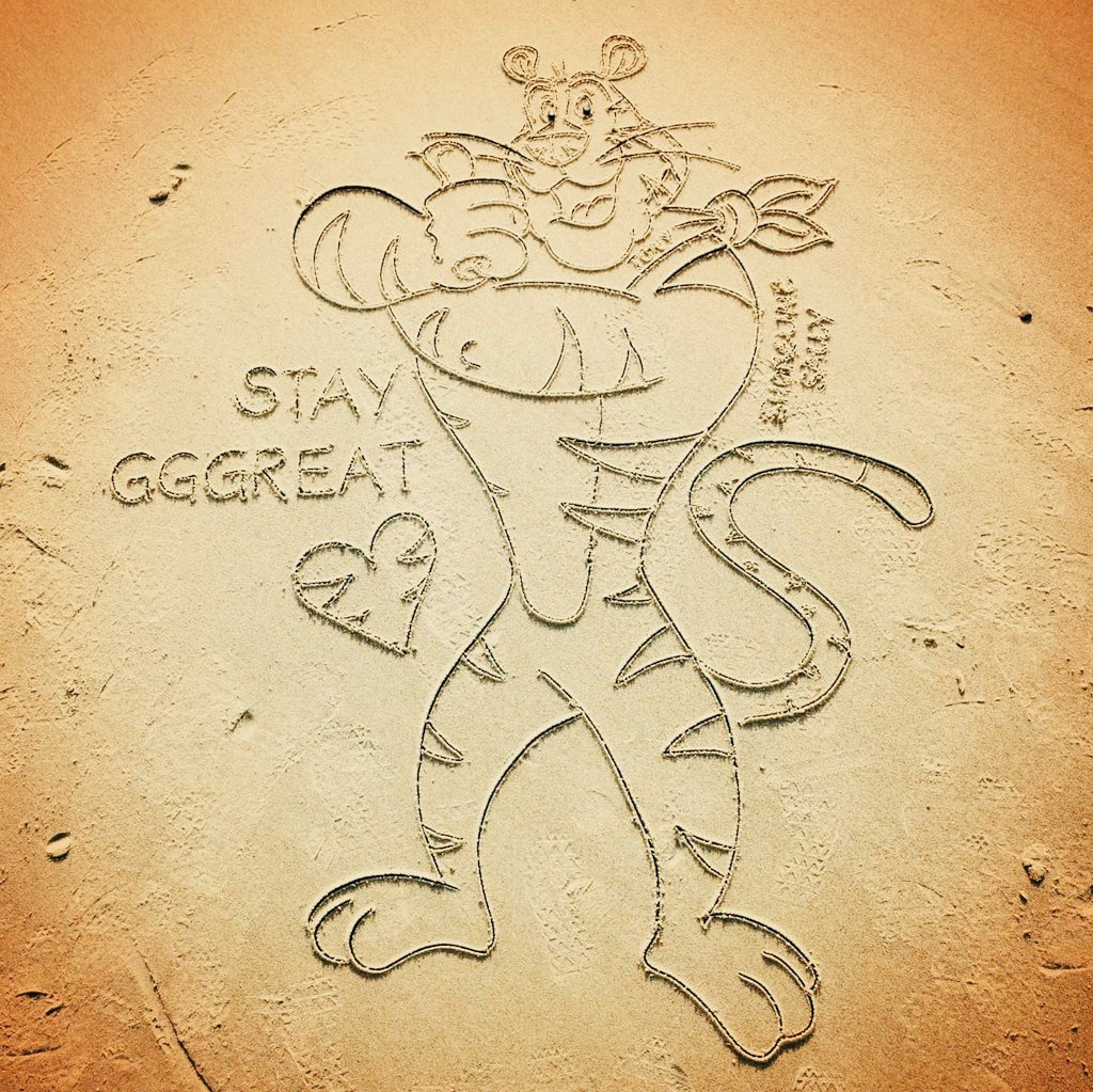 DigiDaughter's tweet photo. Stay Smart ๐ #InchHigh #InchHighPrivateEye #GetSmart #hannabarberacartoons
Stay GGGREAT! ๐ฏ #TonytheTiger #Frosties #Kellogs
๐ #StaySafe #sanddrawing #beachart ๐๐๐ #Lockdown2021 #morale #VitaminSea #Lockdown2020 #comics #cartoons โ๏ธ #SandBanksy #shorelinesally No.712 & 713 https://t.co/Gb1F19vNMg
