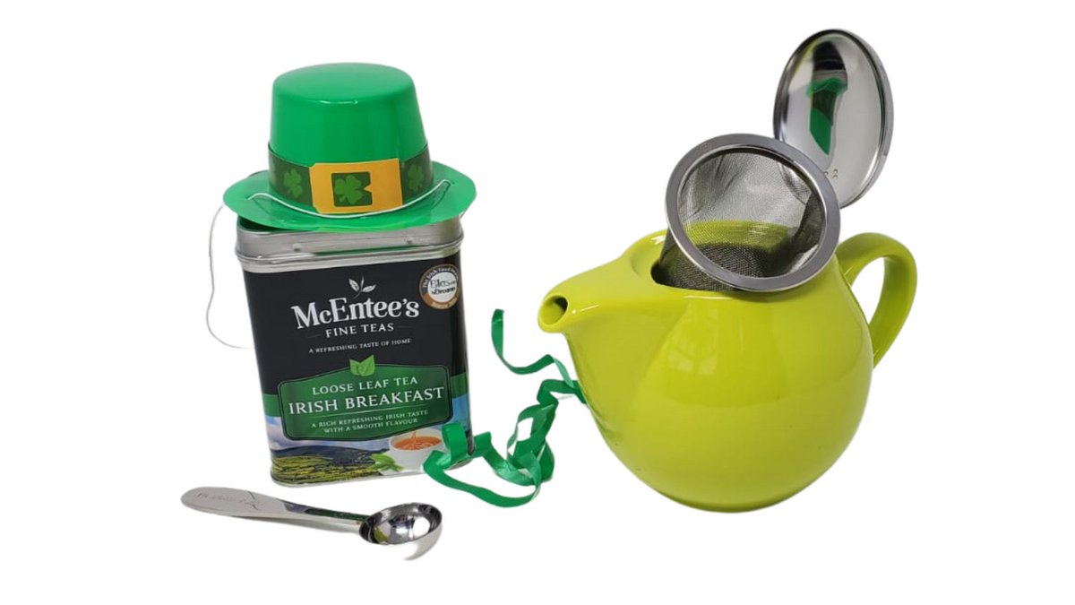 McEnteesTea's tweet photo. Our Paddy's Day Tea Gift Set is the perfect gift to send friends and family ahead of this St Patrick's Day, after all there's more to drink than Guinness! #drinktea #paddysday #propertea #irishtea #celebrate #teafirst #thisisirishfood #teapotcollector #teapots https://t.co/d6xeQzSn9R