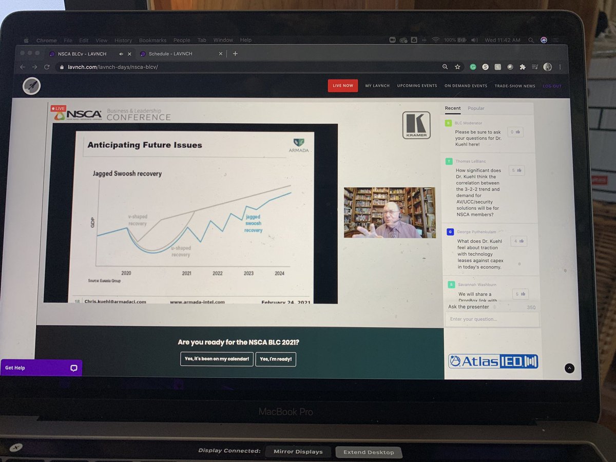 rAVePubs's tweet photo. According to Dr. Chris Kuehl, there are sectors that will recover faster than others over the next few years.
“You’ll see growth followed by decline. The important thing is that overall, it trends positively.”
#AVtweeps #AVisLIFE @NSCA_systems #BLCv #LAVNCH https://t.co/GZ0gWa0dmP
