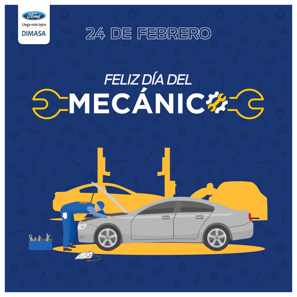 FordDimasa's tweet photo. ¡Feliz Día del Mecánico! 🛠 El servicio para nuestros autos #Ford no sería lo mismo sin ustedes 🚙

#DIMASA #Ford #DiaDelMecanico https://t.co/l4qVqzlrzr