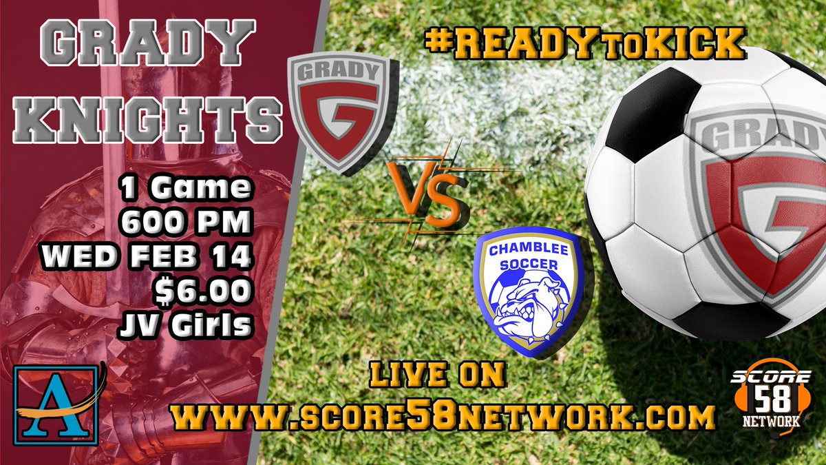 scoresports58's tweet photo. https://t.co/hK1NPGCLax
Welcome to Score 58 Soccer - click on link above - pick your team or the team you are playing-Schedule-click BUY TICKET HERE #readytoKICK @grady_soccer @GradyAthletics @ChambleeHigh @1APS_Athletics https://t.co/yDvXp4qc4v