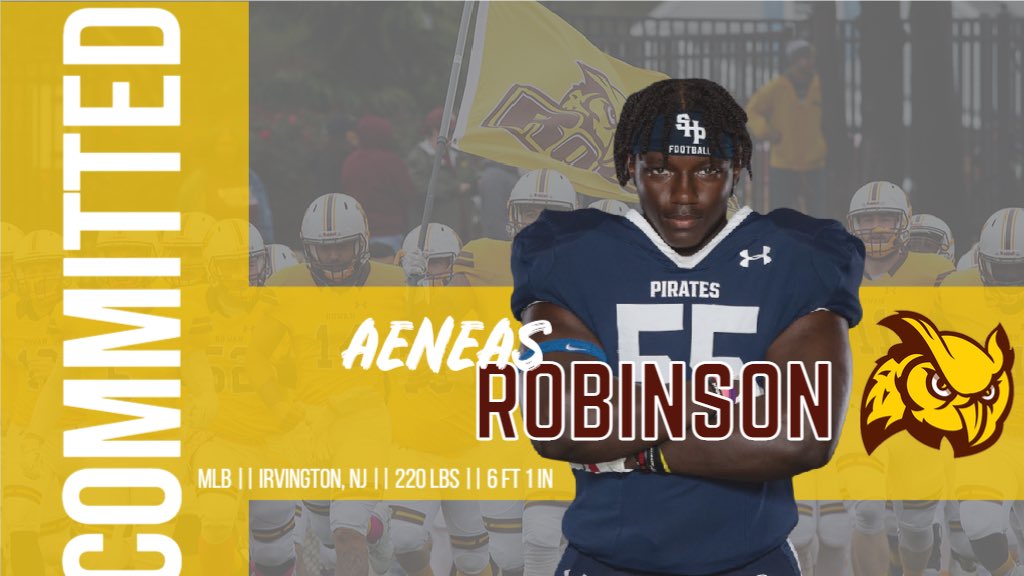 Welcome Aeneas Robinson, the newest Prof to the Rowan Football Family!  #goprofs