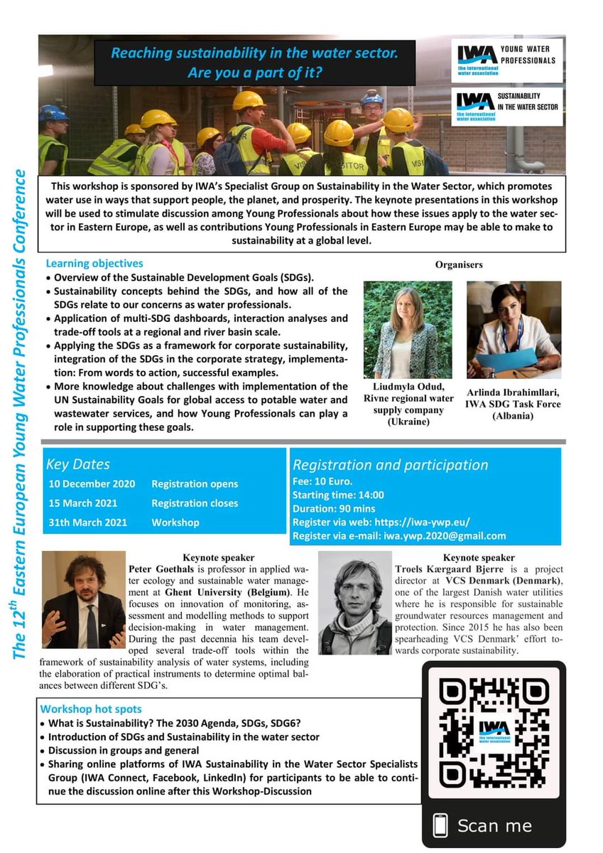 What is #Sustainability? The #2030Agenda, #SDGs, #SDG6? Are you YWP interested in topic? <a href="/IWA_SWS/">IWASustainability</a> is organizing a workshop to share knowledge&amp;experiences about implementation of the <a href="/UN/">United Nations</a> SDGs for global access to potable #water and #wastewater services and how can YWP support it.