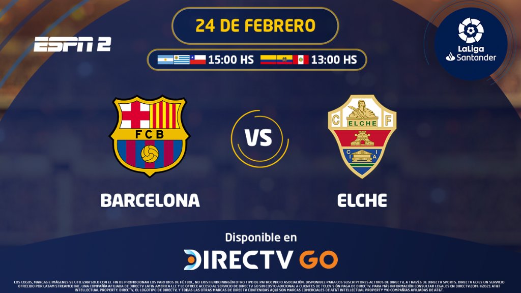 #LaLiga ⚽🇪🇸 | Tras el increíble empate ante Cádiz, Barcelona recupera el partido postergado ante Elche. ¿Conseguirá el triunfo?
Síguelo por ESPN 2 en @DIRECTVGO ➡ https://t.co/Bm505HkYur https://t.co/20axlCVMFX