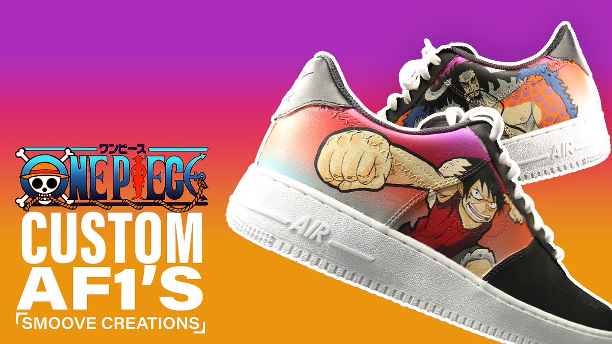 smoovecreations's tweet photo. New YouTube video on these coming soon, make sure to stay tuned‼️

#smoovecreations #custom #custommade #customshoes #customkicks #customairforceones #onepiece #anime #animecustom #makeityours 
#youtube #youtuber https://t.co/exWWCRus7Z