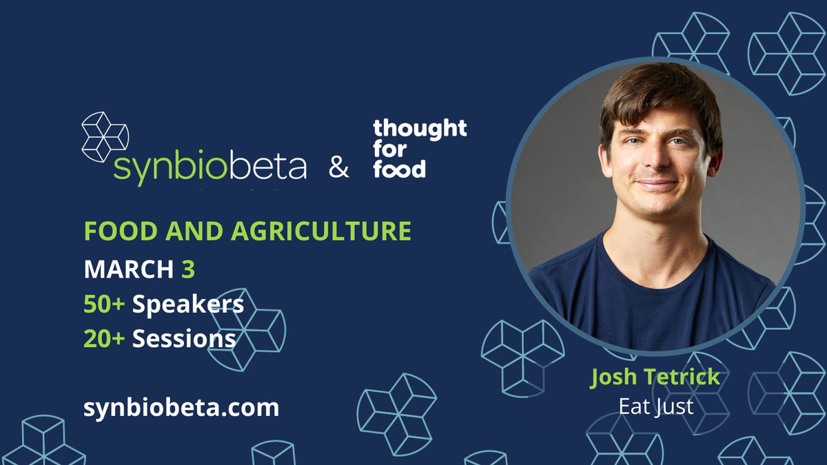 SynBioBeta's tweet photo. It's been hard keeping this a secret but now we can officially announce: @eatjust CEO @joshtetrick will be the keynote speaker at our #SynBioBetaFood event! You won't want to miss this amazing talk led by our co-host @ChristineRGould🙌
@thoughtforfood_ https://t.co/c5otCJPEBu https://t.co/JSDNCuvLPm