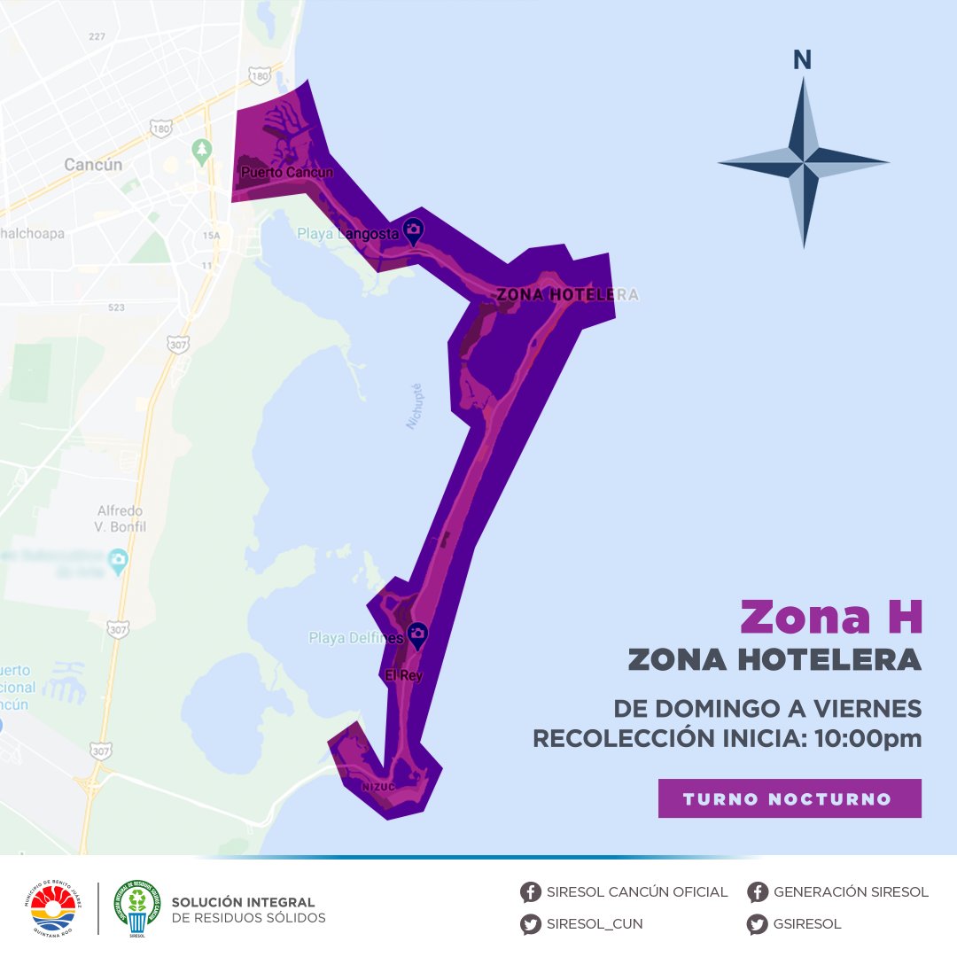 ¡Buenas noches Cancún! Te compartimos las zonas y los horarios de recolección que se estarán atendiendo el día de mañana jueves 25/02/2021. 
ZONA 1 inicia 2 pm
ZONA 4 inicia 6 am
ZONA C inicia 6 am
ZONA H inicia 10 pm
#TrabajamosParaTí #PorUnCancúnMásLimpio
<a href="/AytoCancun/">Ayto Benito Juárez</a>