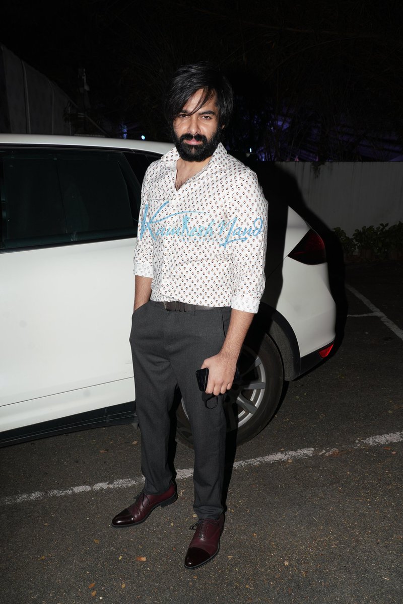 New look 👌 Handsome #Rampothineni papped at Director #sukumar daughter function in Hyderabad 📸 @ArtistryBuzz @kamlesh_nand @ramsayz #southpaparazzi #Tollywood #RamPothinenifans #RAPO