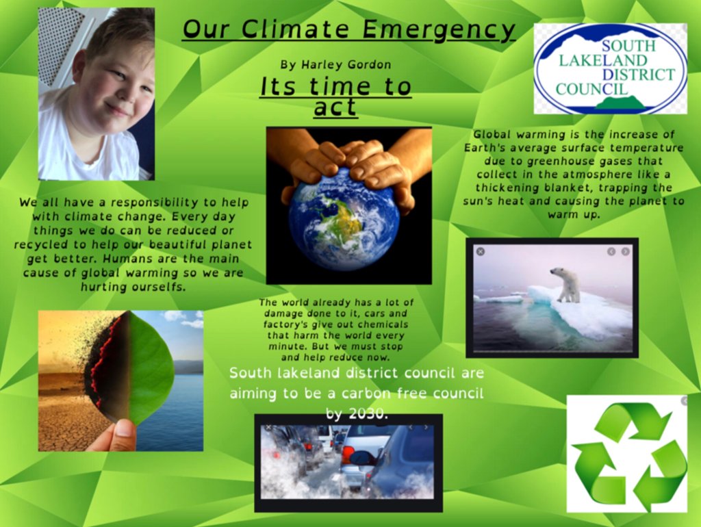DaltonStMarys's tweet photo. Year 5 have worked so hard on their projects to support the @TheCCoalition with their #showthelove campaign. Here Harley, Chloe, Thomas and Jorja are doing their part to spread the important message. #supportingagoodcause #loveyourworld #savetheplanet https://t.co/EmWqMOsOWE