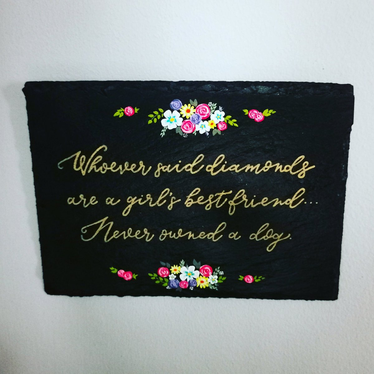 Dogs are a girl's best friend 🐶#quoteoftheday #dogs #dogsarethebest #handwritten #handpainted #homedecor #wallart #quote #handdecorated #homesweethome