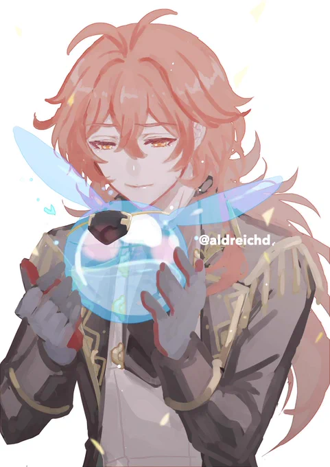 "You idiot"

Diluc murmured to the Seelie, though it's unknown whether he is referring to himself, Kaeya, or the strangely affectionate Seelie which has a colour that reminded him of someone

#Diluc #GenshinImpact #genshinimpactfanart
#原神イラスト #原神 