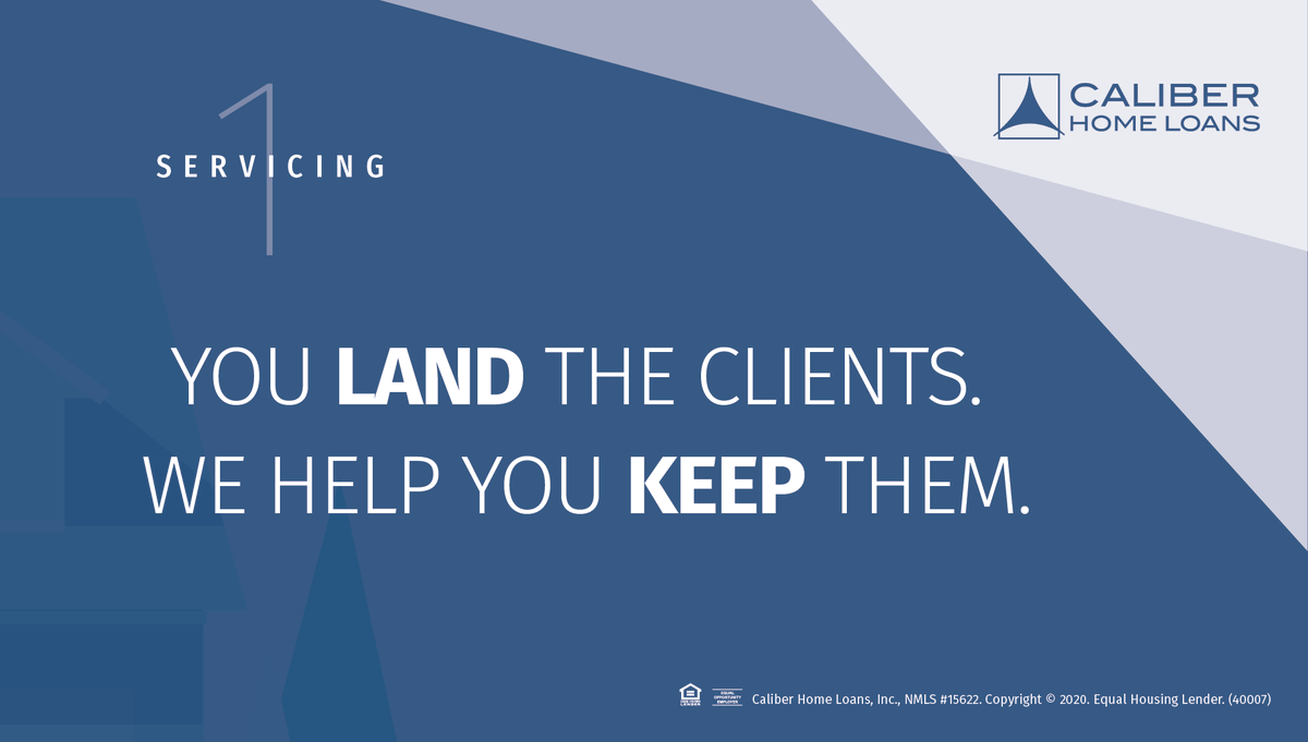 caliberhomeloan's tweet photo. #LoanConsultants are you looking for a career move? Here is just ONE of the reasons why you should #JoinCaliber. Not only do we service the majority of our loans, we help ensure your customers stay with you! 🤝  https://t.co/VNNyzk4FhF https://t.co/rxeZPluF8V