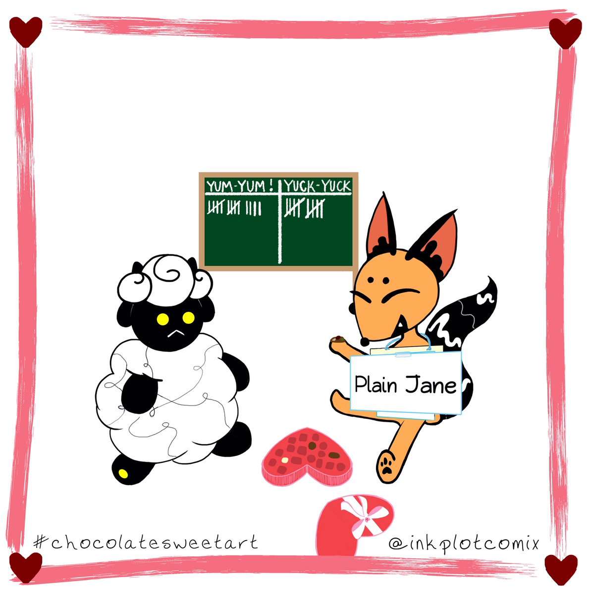 inkplotcomix's tweet photo. I’m just saying, chocolate, nuts, oats, and honey? That’s a #granolabar. Do you think that’s too much to cram into a #chocolate?
#chocolatesweetart #assortedchocolates #trailmix #spoilsport #promptlist #artchallenge #webcomics #webtoons #comics https://t.co/wqlBwZM9o4