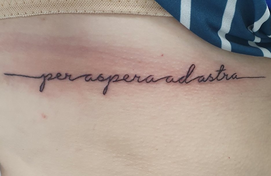 Miss_DThomas's tweet photo. @meh50187 @MrEFinch #EduTattoo 3 a Latin quote reading 'through difficulties to the stars' a similar reminder to my others https://t.co/s7EvqvzUHo