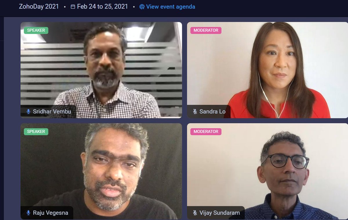 SBGHRTech's tweet photo. #ZohoDay2021 @Zoho is using its own platform for its analyst day. It rocks! https://t.co/BHhg9AFbXP