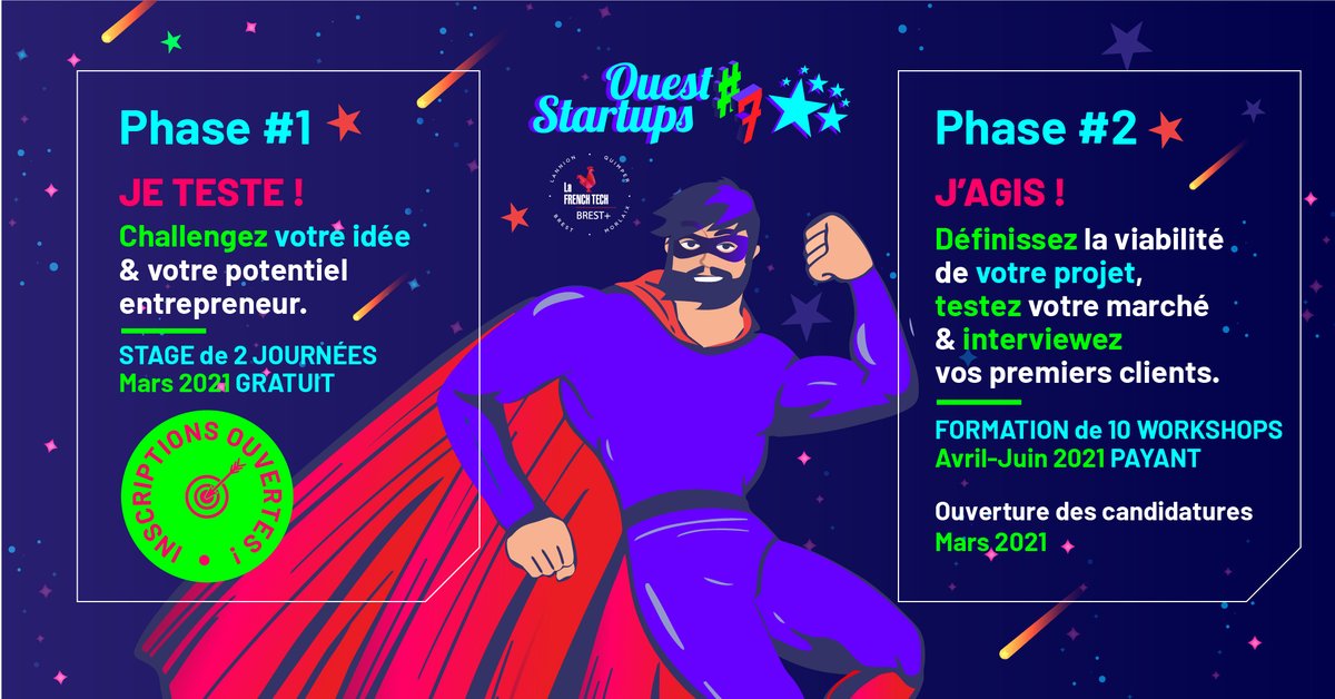 📢 Plus que quelques jours pour vous inscrire à la phase 1!
Il reste quelques places disponibles les :
👉 4 &amp; 5 mars à Brest
👉 16 &amp; 17 mars à Quimper
👉 22 &amp; 23 mars à Lannion
INSCRIPTION ICI > cutt.ly/ClmqXjp