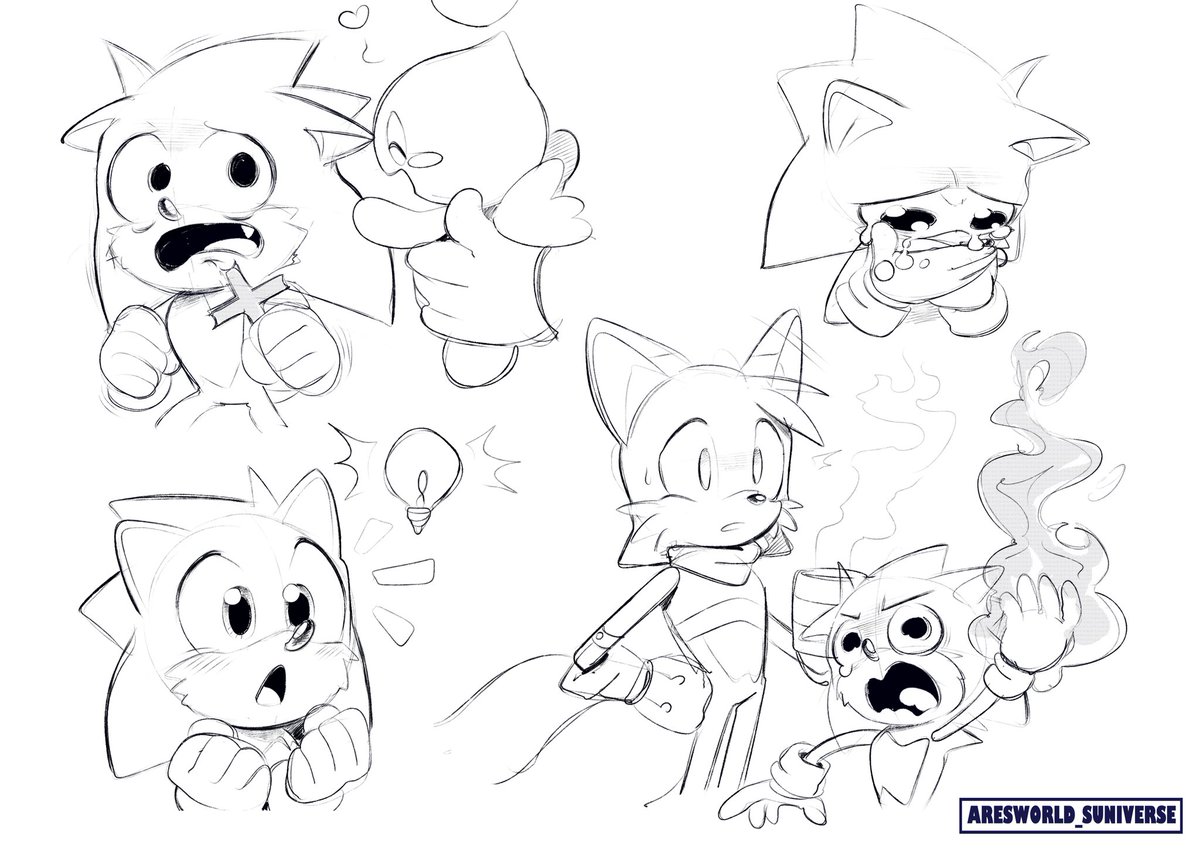 i draw some sketches of my AU!!~UvU?
#Sonic #sonicthehedgehog 