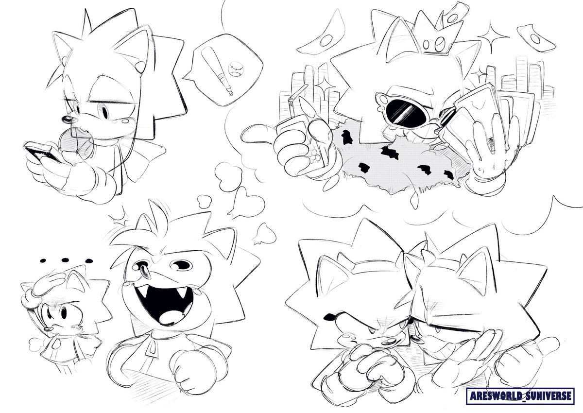 i draw some sketches of my AU!!~UvU?
#Sonic #sonicthehedgehog 