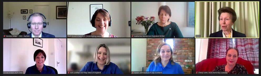 🩺 This morning The Princess Royal, Patron of <a href="/RCollEM/">Royal College of Emergency Medicine</a>, met Advanced Clinical Practitioners delivering frontline services during the pandemic. 

HRH learnt about their experiences in A&amp;E and thanked them for their courage and dedication in Covid patient assessment and treatment.