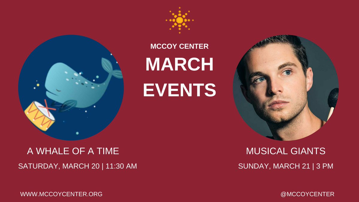 March is just around the corner! Check out events coming soon to the McCoy Center → bit.ly/2vO7u0J