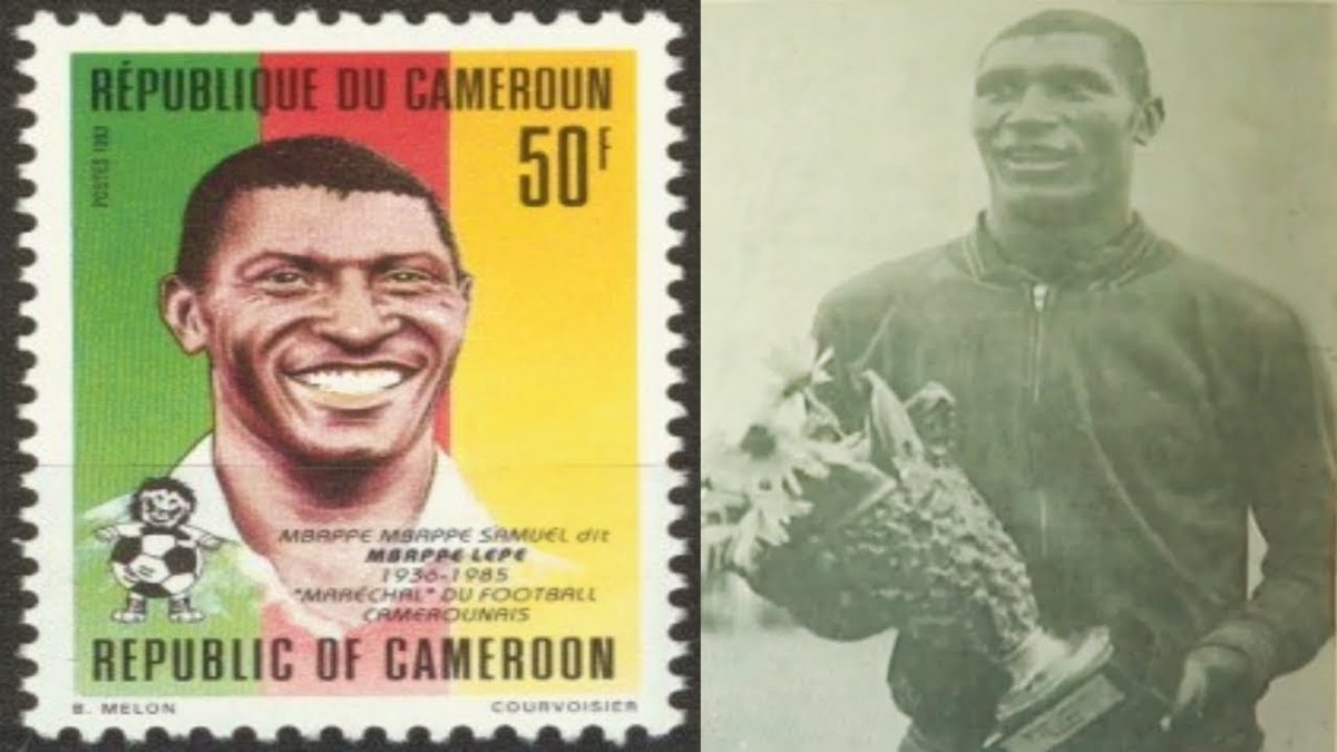 #Thread sur '' MBappé Léppé '' Dit "" Maréchal ", l'un des plus grands footballeurs de l'histoire du Cameroun.

 Né en 1936 à Douala, Mbappé Leppé, international camerounais évoluait au milieu de terrain / 1